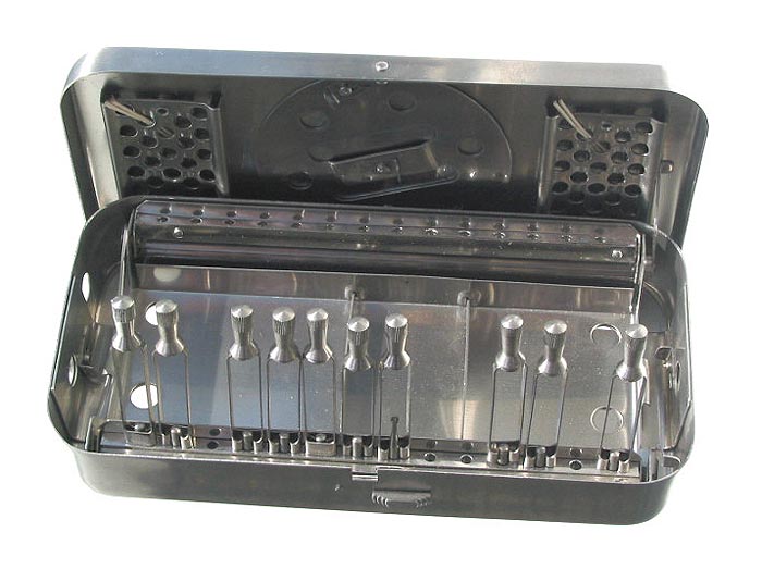 Casete Aseptor Junior Casete Aseptor pequeño con 1 marco y 10 abrazaderas