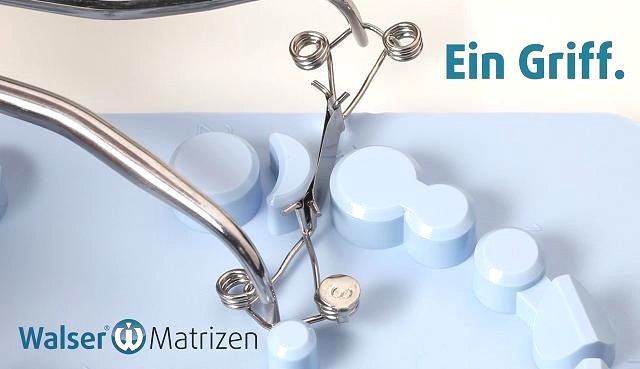 Zahn-Matrize X-Form ganz aufspannen Die Zahn-Matrize X-Form wird ganz aufgespannt