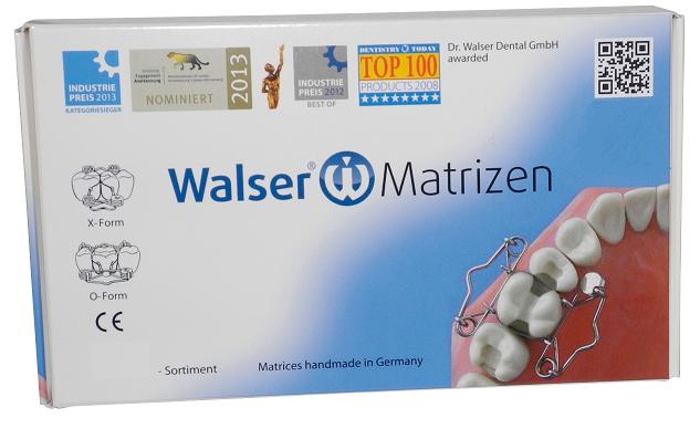 In dieser Sortimentsverpackung mit einer Auswahl der vielen Auszeichnungen, werden alle Walser Zahn-Matrizen Sortimente ausgeliefert 
